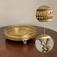 Footed Tray with Openwork Band Vintage-Inspired for Tea Table, Decorators, Hosts