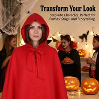 Hooded Cape Medieval Costumes, Wizard Costume Hooded Cloak, Maxi Cape for Fancy  #variant:S