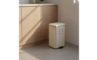 Handshands-off Pedal Trash Can with Lid Slim Trash Can with Foot Pedal Hygienic Rectangular Waste Basket Easy to Clean for Bathroom