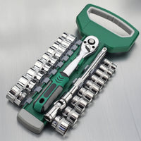 72-Tooth Metric Socket Set Chrome-Plated Socket Wrench Kit with Case Heavy Duty Ratchet Wrench Set Long-Lasting for Mechanics, Garage