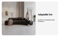 Curved Sectional Sofa Modern Design Curved Chaise Sofa Ergonomic Home Decor Room Furniture for Homeowners, Families, Beauty Salon, Boutique, Office