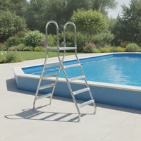 Stainless Steel Double-Sided Pool Ladder Sturdy Pool Ladder with Handrails Stable Wide for Above Ground Pools