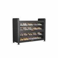 Steel Footwear Storage Unit with Doors Large Capacity Multi-Layer Shoe Rack Sturdy Construction Entryway Storage Cabinet for Families, Hallway