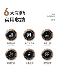 免打孔锅盖架厨房置物架壁挂式菜板砧板多功能墙上挂钩收纳架放置 灰色-锅盖架【买2送2=4个】免打孔/安装方便