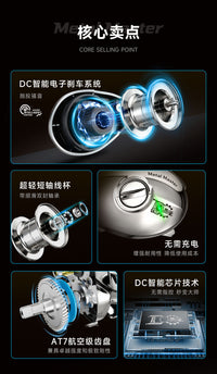 皓顿DC电子电磁刹车水滴轮电镀金属渔轮路亚防炸线鱼轮远投轮批发