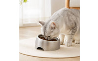 Tilted Pet Bowl Easy to Clean Stainless Steel Bowl Rustproof Cat Bowls for indoor, Puppies, Feeding Station