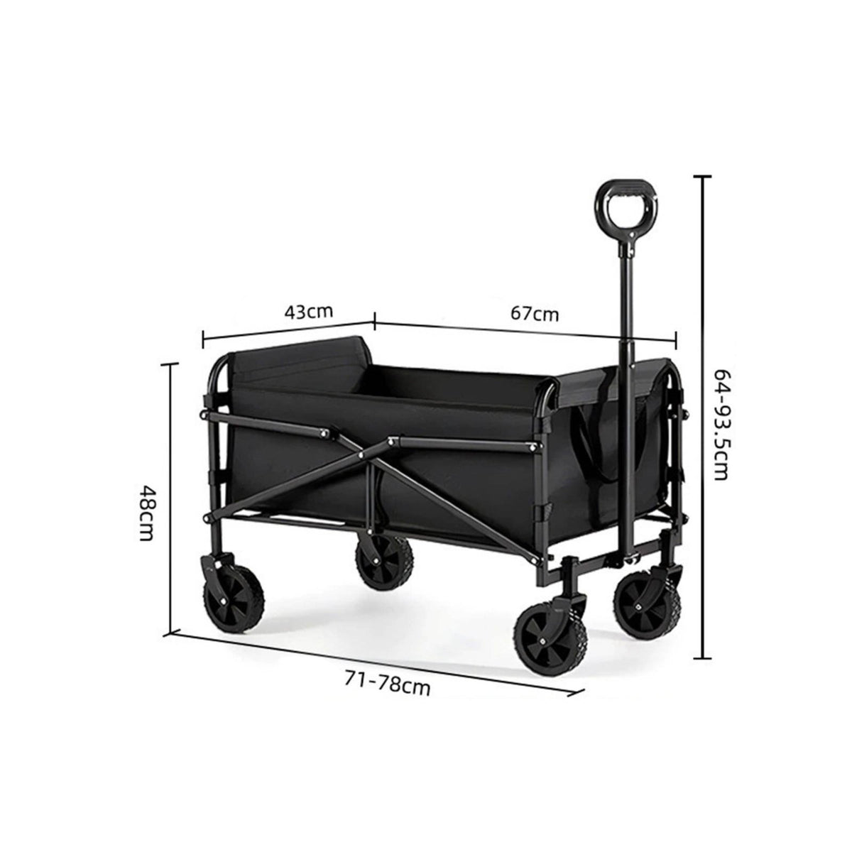 Foldable Camping Cart Large Capacity Collapsible Utility Wagon for Picnic, Beach