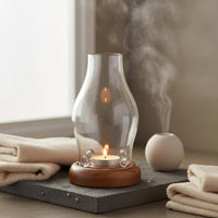 Glass Candle Lantern Zen Design Home Decor Smoke Reducing for Living Room