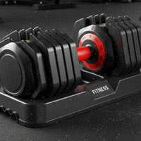 Adjustable Dumbbell Pair Space-Saving Dumbbell Pair with Base