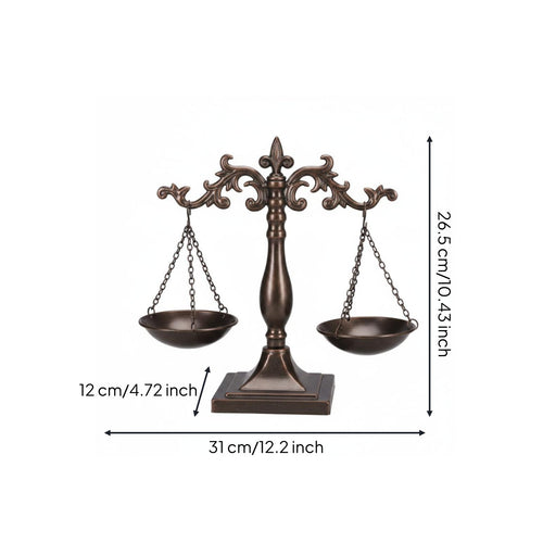 2 Pieces Decorative Balance Scale Sturdy Iron Ornate Justice Scale Metal Craft