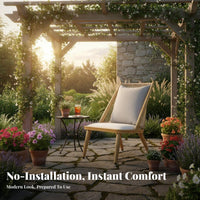 Single-Person Armchair Relaxing Design Woven Spine Armchair Comfortable Seating Sturdy Frame for Readers, Adults, Patio, Bedroom