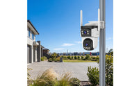 Cellular Triple-Lens Security Camera Motorized Three-Lens Security Camera for Homeowners, Builders, Farmers, Yards, Driveways, Construction Sites, Farms