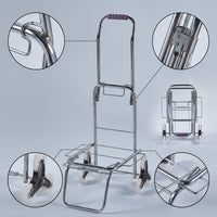 Foldable Hand Cart with Pull Handle for Shopping, Luggage, Delivery and Stairs