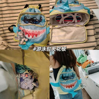 小鲨鱼游泳包干湿分离收纳儿童成人健身双肩包防水包大容量洗漱包