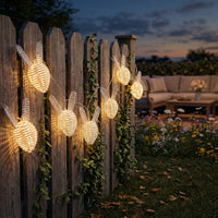 Rattan Bunny Head Lights Battery Operated Easter Bunny String Light Indoor Outdoor Use Holiday Decoration for Kids, Families, Garden, Bedroom, Spring