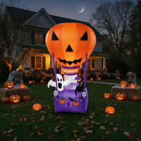 Spooky Inflatable Hot Air Balloon Giant Inflatable Jack-O'-Lantern Lighted Jack-O'-Lantern Inflate for Porch