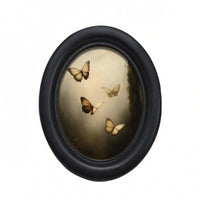 Butterfly Picture Frame Smooth Dark Finish Oval Decorative Picture Frame