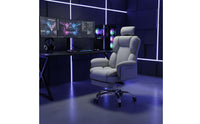 Adjustable Headrest Ergonomic Reclining Office Chair Side Storage Pocket High Back Swivel Chair with Footrest for Live Streamers, Gamers