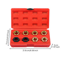 8 Pieces Bolt Thread Repair Kit Burgundy Storage Box Thread Die Set Hex-Shaped Threading Die Kit