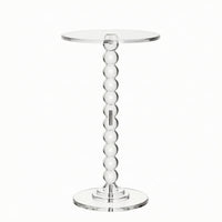 Acrylic Side Table Clear Round Side Table Glossy for Living Room, Reading Corner