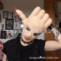 Handcrafted Palm-Shaped Knit Beanie for Adults Creative Warm Hat