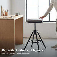 Adjustable Pedestal Stool Industrial Aesthetic Counter-Height Seating Stable