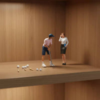 2 Pieces 1:64 Scale Golfer Figure Highly Detailed 1:64 Scale People Figures Sand Table People Models Realistic for Dioramas