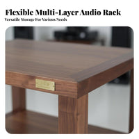 Solid Wood Audio Rack Sturdy Construction Audio Component Rack Heavy Duty Wooden Amplifier Cabinet for Home Theater Enthusiasts, Listening Room