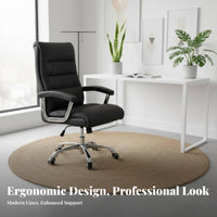 360° Swivel High-Back Executive Chair Wide Seat Office Furniture Adjustable Height Ergonomic Design for Executives, Students, Gamers, Study Room