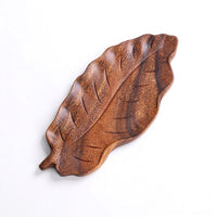Walnut Wood Leaf Plate - Light Luxury Retro Serving Tray