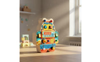Interactive Robot Busy Board Educational Wooden Robot Toy Educational Busy Board with Switches Handheld for Toddlers, Preschoolers, Airplane, Classroom