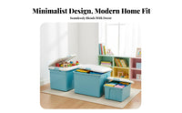 Clear Stackable Bin with Lid and Casters Large Capacity Organizer Box Debris-resistantResistant Long-Lasting for Families