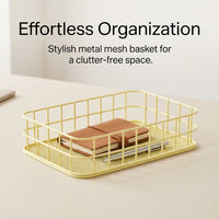 Storage Baskets for Office Desk and Bedroom Organization, Small Wire Design Made from Iron Material