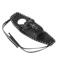 Streamlined Motorcycle Fuel Tank Bag Studded Fuel Tank Bag with Buckle Strap-on Quick-Access for Cruiser Riders