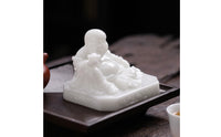 Maitreya Buddha Statue Rectangular Base Buddha Ornament Gift Idea Home Decoration for Tea Pet Display