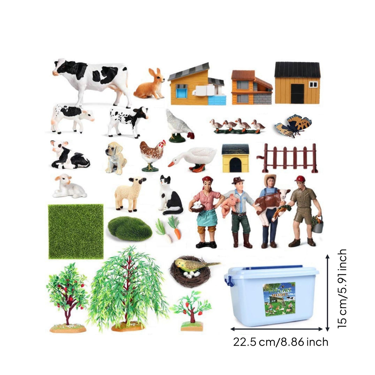 Farm Animal Playset Hand Painted Realistic Animal Figures for Kids