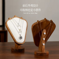 项链展示架胡桃色首饰架模特脖子挂架陈列架吊坠饰品挂坠高端精致
