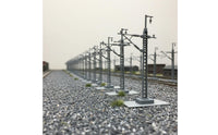 12 Pieces Catenary Mast Electrified Catenary Pole Realistic Railway Pole with Electrified-Wire-Wire Arm for Collectors, Dioramas