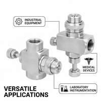 Air Atomizing Spray Nozzle Stainless Steel, Wide Angle Misting for Humidification, External Mix Adjustable