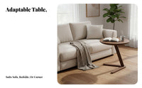 double-level Round Stand adaptable Use Side Table even Rounded Corners for Bedroom