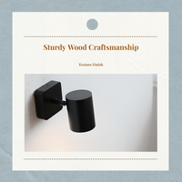Modern Black Wood Wall Sconce, 350° Rotatable Spotlight