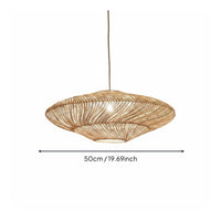 Rattan Pendant Lampshade Retro Design Woven Hanging Light Shade Rustic Elegance Boho Chandelier Shade for Dining Room