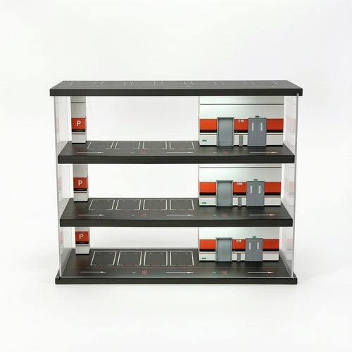 Parking Garage Display Miniature Display Case with Parking Slots Slim