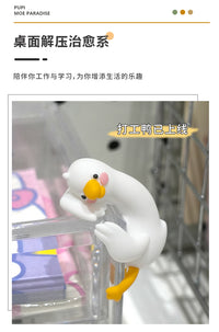 Cute Animal Figurine for Desk or Car - 'Tired Duck' Decorative Ornament