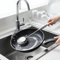 Long Handle Pot Brush Heavy Duty Kitchen Cleaning Hand Protector Design