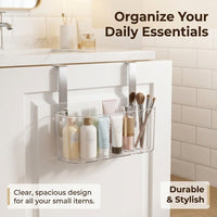 Kitchen Towel Rail and Hanging Rack for Over the Door Storage, Acrylic for Small Spaces and Students, Versatile Cupboard Hooks