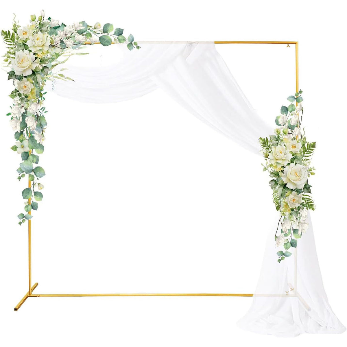 Metal Square Arch Stand for Wedding Decoration, Iron Frame, Gold Color