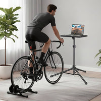 Foldable Floor Standing Laptop Table Multi-Purpose Tripod Laptop Stand Portable Computer Accessory Stable Metal Frame for Home, Office, Presentation