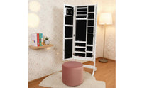 Mirror Jewelry Armoire Double Use Jewelry Cabinet Household Furniture Easy to Organize for Boutique