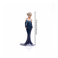 girl Figurine High Detail Hand-Painted Lady Figure Antique Look Elegant Gown Statue